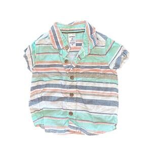 6M Baby Striped and Patterned Button-Up Top